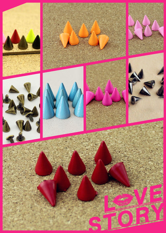 50pcs 7*10mm Bullet Cone Colored Studs And Spikes For Clothes DIY Handcraft Garment Rivets For Leather Bag Shoes tachuelas ropa ► Photo 1/1
