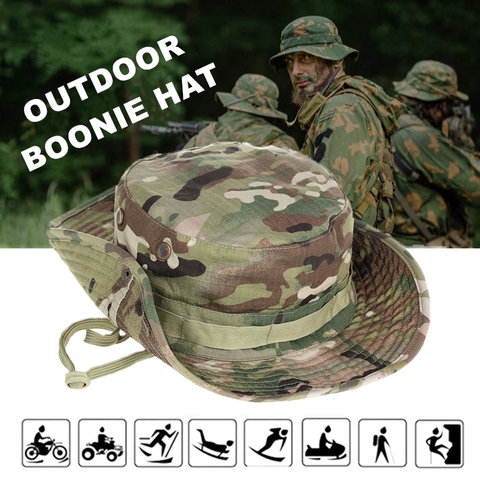 Multicam Boonie Hat Military Camouflage Bucket Hats Army Hunting Outdoor Hiking Fishing Sun Protector Fisherman Cap Tactical Men ► Photo 1/6