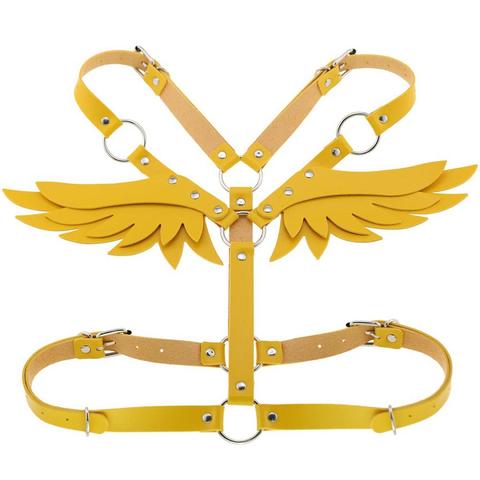 Fashion Women Belts Angel Wing Faux Leather Adjustable Harness Waist Shoulder Bondage Halterneck body bondage belt ► Photo 1/6