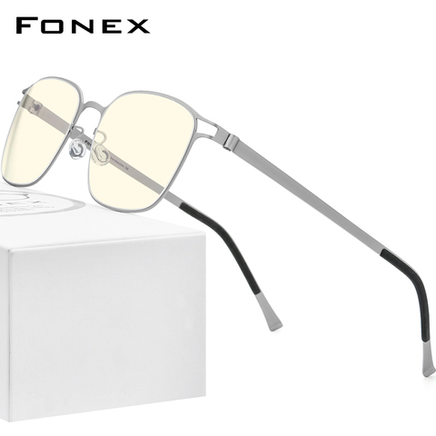 FONEX Anti Blue Light Blocking Glasses Women 2022 New Square UV Rays Filter Computer Gaming Screwless Eyeglasses Eyewear FAB020 ► Photo 1/6