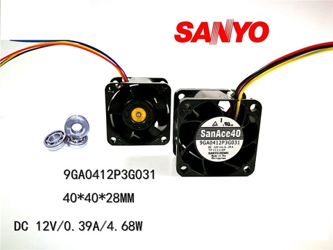 40mm fan New For San Ace 9GA0412P3G031 server fan 40*40*28mm 12V 0.39A Server case cooling fan pwm 28000RPM ► Photo 1/1