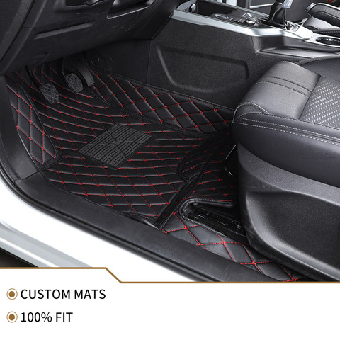 Flash mat leather car floor mats for Volkswagen All Models vw passat polo golf tiguan jetta touran touareg EOS car foot styling ► Photo 1/6