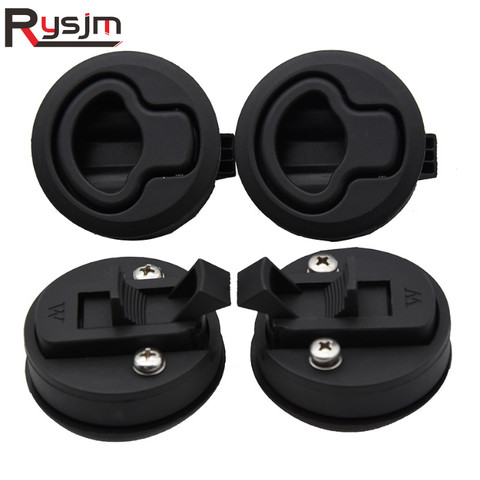 4Pcs Black Round Flush Pull Slam Latch for RV Boat Marine Deck Hatch Door Replacement for RV Boat Marine Deck Hatch Locker ► Photo 1/6