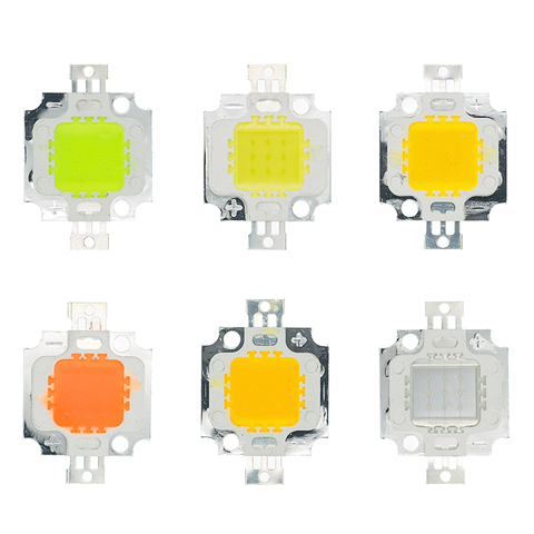 20pcs 10W LED Integrated High power LED Beads 10W White/Blue/Red/Green/Yellow/Warm white/ 600mA 12.0V 800-1000LM 24*40mil ► Photo 1/6