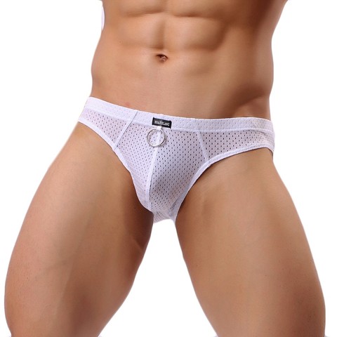 Brand Men Underwear Mesh Qucik-Dry Sexy Men Briefs Breathable Mens Slip Cueca Male Panties Underpants Briefs ropa interior hombr ► Photo 1/6