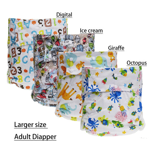 1PC Adult Washable Cloth Diaper Adjustable Reusable Ultra Absorbent Incontinence Pants Nappy Leakproof Diaper Pants ► Photo 1/4