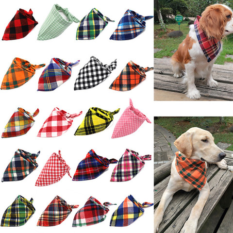 Dog Bandana Cotton Plaid Washable Winter Pet Dog Bandanas Scarf Bow ties Collar Cat Small Middle Large Dog Grooming Products ► Photo 1/6