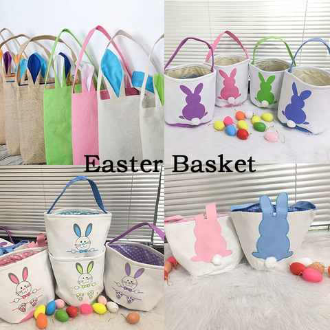 Lovely Easter Bunny Buckets Eggs Toy Handbags Rabbit Basket Creative Home Supplier For Kids Festival Gift Party Tote Decoration ► Photo 1/6