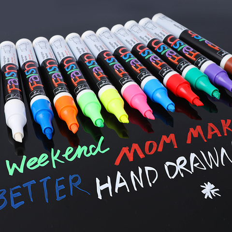 Liquid Chalk Marker Pens Erasable Multi Colored Led Writing Board