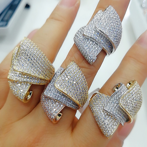 GODKI Luxury Sydney Opera Design Bold Statement Rings with Zirconia Stones 2022 Women Engagement Party Jewelry High Quality ► Photo 1/3