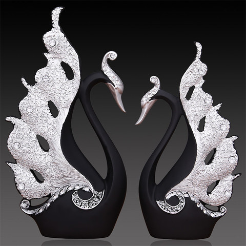 Home Decoration Accessories A Couple of Swan Statue Home Decor Sculpture Modern Art Ornaments Wedding Gifts for Friends Lovers ► Photo 1/6