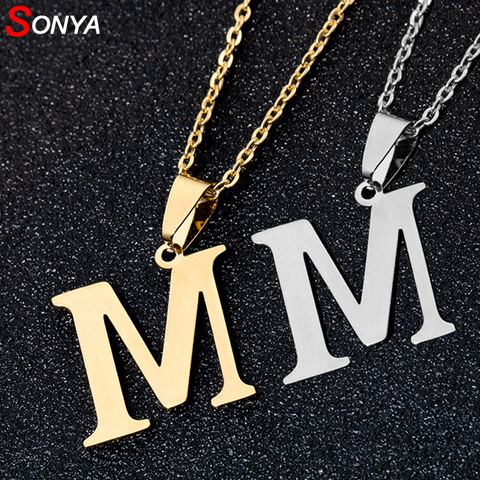 SONYA  A To Z Stainless Steel 26 Letters Initial Necklace For Women Alphabet Necklaces Pendants Friends Family Gifts Necklace ► Photo 1/6