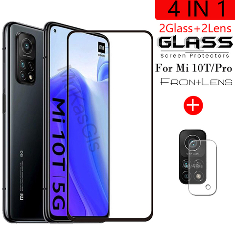 4-in-1 Camera  + Tempered Glass For Xiaomi Mi 10T Screen Protector Glass On Xiaomi Mi 10 T Pro Protective Glass ► Photo 1/6