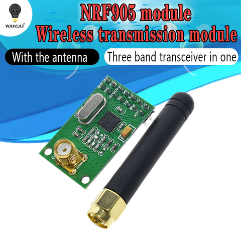 WAVGAT NRF905 Wireless Transceiver Module Wireless Transmitter Receiver Board NF905SE With Antenna FSK GMSK 433 868 915 MHz ► Photo 1/6