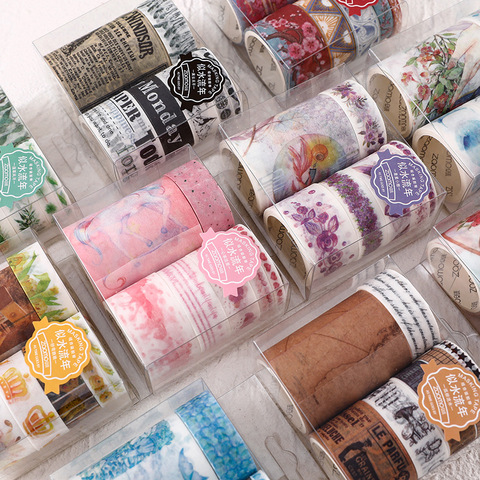 7 pcs/set How Time Flies Washi Tape Set   Decorative Scrapbooking Diy Masking Tape Pack Lot Stationery Set ► Photo 1/5