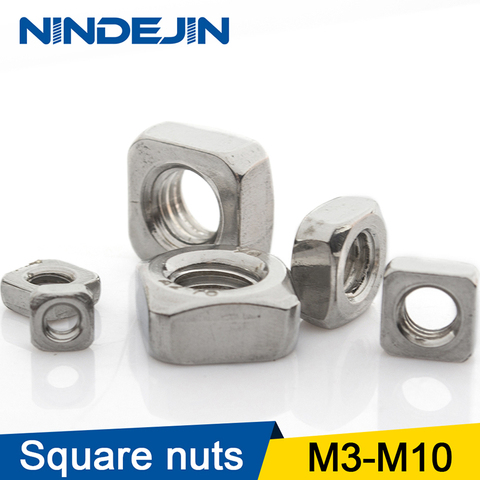 NINDEJIN 5-50pcs A2 Stainless Steel M3 M4 M5 M6 M8 M10 Square Nuts Din557 ► Photo 1/6
