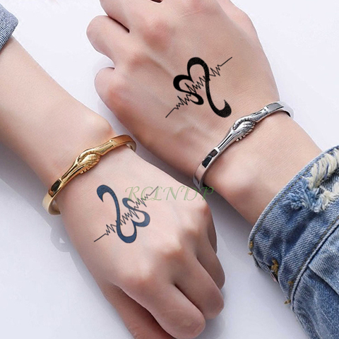 Buy Online Waterproof Temporary Tattoo Sticker Wave Love Heart Fake Tatto Flash Tatoo Tatouage Wrist Foot Hand Neck For Girl Women Men Alitools