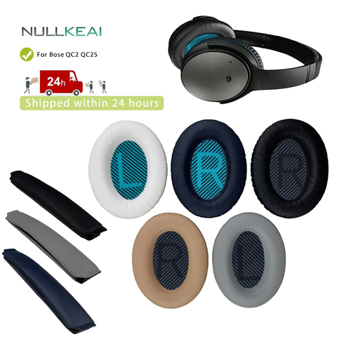 NULLKEAI Replacement Protein skin Memory foam Earpads Headband For Bose QC25 QC15 AE2 AE2i Headphones Earmuff ► Photo 1/6