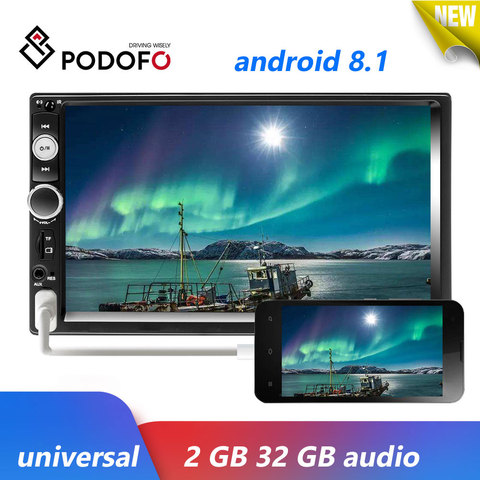 Podofo 2 Din Android 8.1 Car Radio Multimedia Player Audio Stereo Bluetooth 7