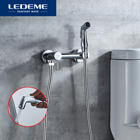LEDEME Toilet Hand Bidet Faucet Two Function Bathroom Bidet Shower Sprayer Hooked Holder Chrome Bath Faucets Head L5398-6 ► Photo 1/6