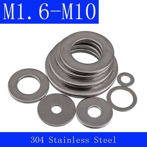 M1.6 M2 M2.5 M3 M4 M5 M6 M8 M10 304 Stainless Steel Flat Plain Washers DIN 125 ► Photo 1/4