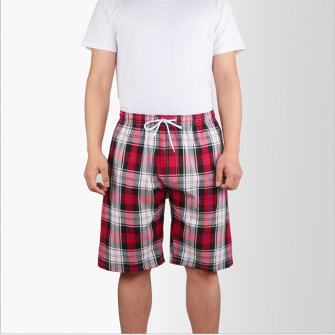 2022 Summer Men 100% cotton sleep bottoms Male beatch shorts Board Shorts  Casual Loosen Plaid pajama half pants Swimming Shorts ► Photo 1/6