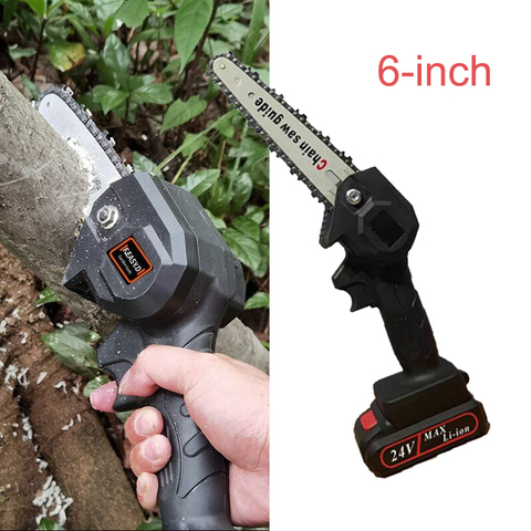6 Inch Electric Chain Saw Portable Electric Pruning Saw Woodworking Cutter Tool Rechargeable Garden Logging Lithium Battery 800W ► Photo 1/6