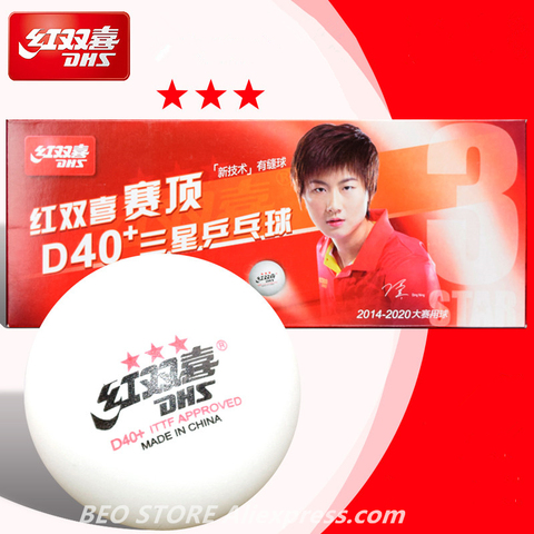 DHS 3-star D40+ table tennis ball Original 3 star new material ABS Seamed plastic ping pong poly ► Photo 1/6