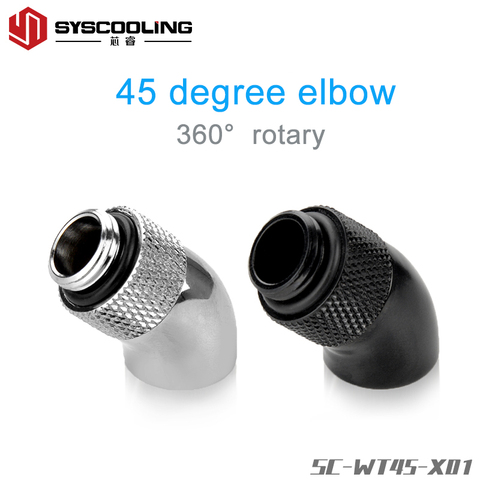 Syscooling brass rotary elbow copper fitting  45 degree adapter with G1/4 thread for PC water cooling system ► Photo 1/6