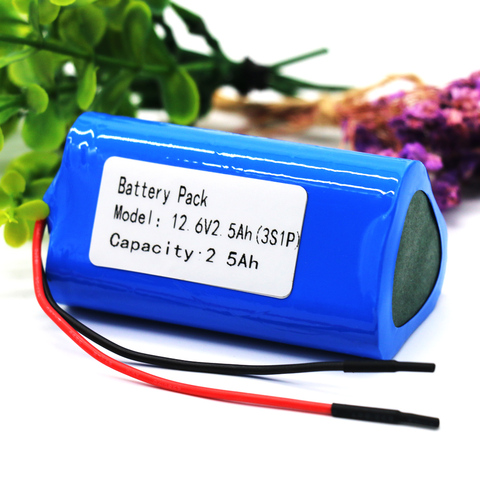 KLUOSI 12V Battery  3S1P 12.6V/11.1V  2500mAh 18650 Lithium-ion Battery Pack with 5A BMS for Backup Power Ups CCTV Camerar ► Photo 1/6