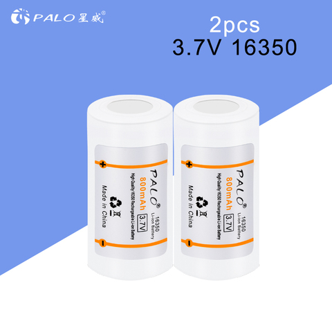 2-14pcs 16340 / 16350 rechargeable battery 3.7v 800mAh lithium batteries ► Photo 1/4