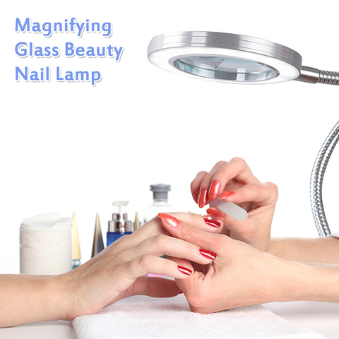 8X Magnifier Nail Beauty Light Tattoo Clip Light Makeup Equipment Tool USB Student Eye Care Reading Light Portable Desk Lamp ► Photo 1/6