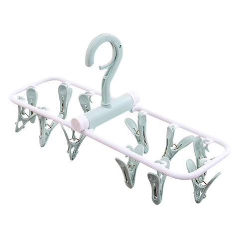 12 Clip Folding Drying Rack Underwear Socks Clip Multi-functional Clothes Rack hangers for clothes tendedero ropa plegable ► Photo 1/6