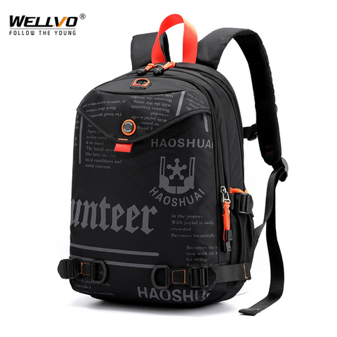 Men Mini Waterproof Backpack Ultra Light Nylon Travel Backpacks Teenage Student Collage Rucksack Letter Printing Small Bag XA24C ► Photo 1/6