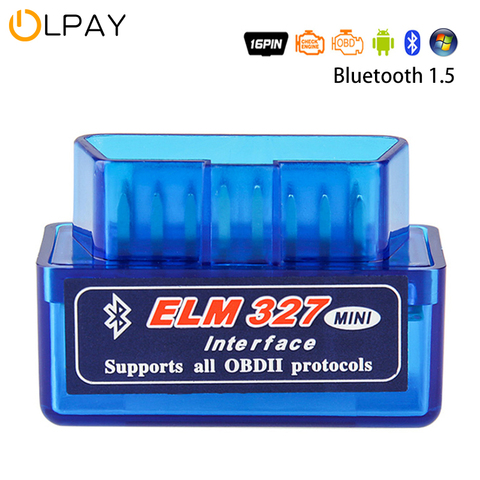 Bluetooth V1.5 Mini Elm327 obd2 scanner OBD car Diagnostic tool code reader Automotivo For Android Windows Symbian English ► Photo 1/6