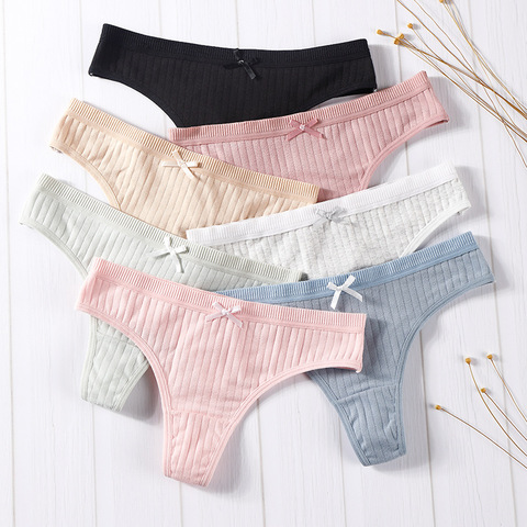 1 Pcs Women Tanga String Briefs Underwear Fashion Sexy Cotton Panties Ladies G-string Soft Lingerie Thong Hot Low Rise M-XXL ► Photo 1/6