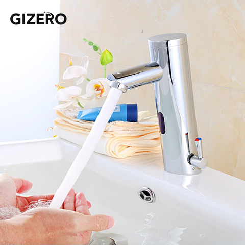 New Arrival Hot and Cold Sensor Faucet Hands Touch Free Basin Sink Mixer Faucet Deck Mounted torneira banheiro ZR1012 ► Photo 1/6