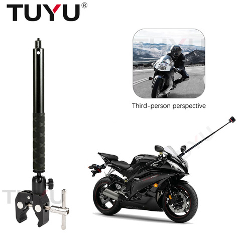 TUYU Third-Person Perspective Motorcycle Aluminium Bracket for GoPro DJI Insta360 One R One X2 Invisible Selfie Stick Accessory ► Photo 1/6