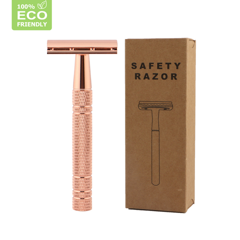 HAWARD Rose Gold Razor Classic Double Edge Safety Razor For Mens Shaving& Womens Hair Removal Free 10 Shaving Blades ► Photo 1/6