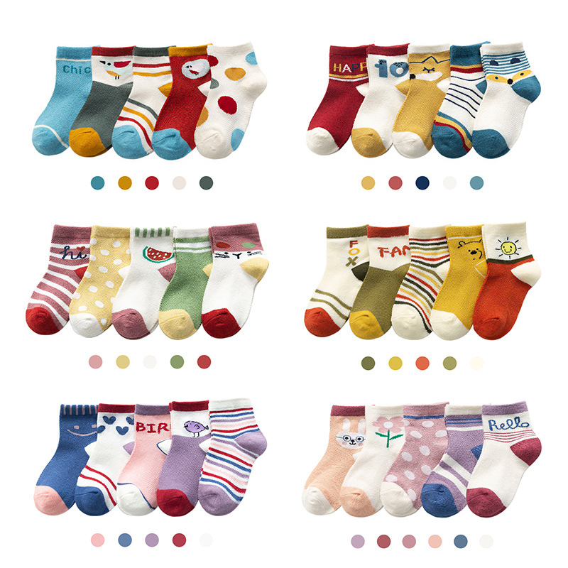 NEW 5 Pair Lovely Newborn Baby Girls Boys Soft Socks Mixed Color ZY 