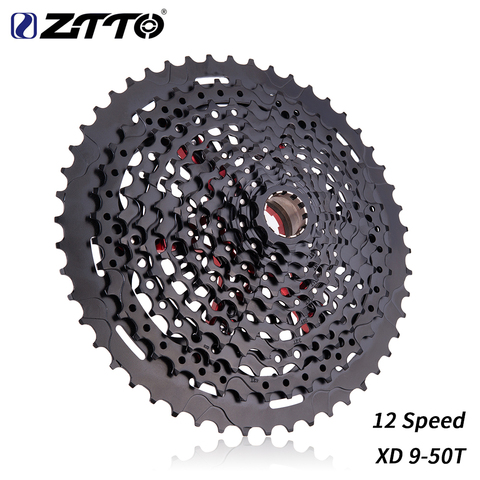 ZTTO MTB 12 Speed 9-50T Cassette XD Sprocket Black 9-50 Steel Cassette e13 556% range 12s compatible 12speed GX eagle M7100 k7 ► Photo 1/6