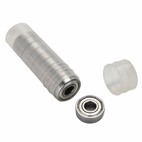 10Pcs/lot Stainless Steel Bearings Roller Scooter Ball Skate Skateboard Wheels Silver Bearings ABEC 7 608ZZ Shafts ► Photo 1/6