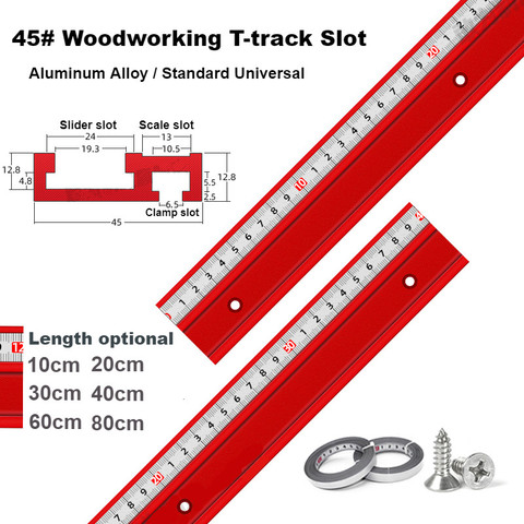 Universal 45 Type T-track T-slot Miter Track Jig Aluminium Alloy Miter Track Stop Woodworking DIY Tools for Table Saw Pusher ► Photo 1/6