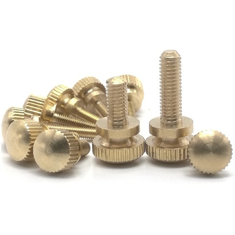 2pcs  5pcs/ Lot  M3 M4 M5 M6 Brass Thumb Screws High Head Knurled Screw Bolts ► Photo 1/1