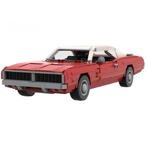 MOC Retro Sports Car 42111 37066 1969 Charger Racing Building Block Toy Children's Diy Birthday Gift ► Photo 1/5