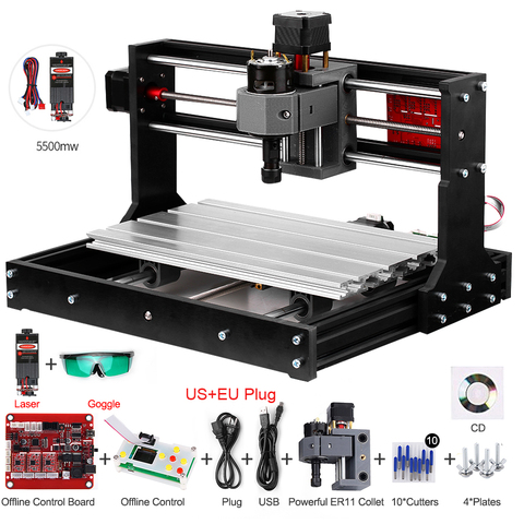 KKMOON CNC 3018 Pro GRBL ER11 Control Engraving Machine Upgrade Version Laser Engraver DIY Mini CNC Machine Milling Machine ► Photo 1/1