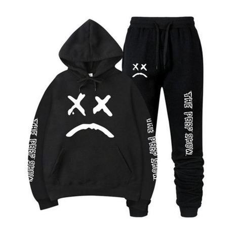 RIP Lil Peep Hoodies Sweatshirt + Sweatpants Suits Men Women Hip Hop Lil Peep Cry Baby Pullover Two Piece Set Sudaderas ► Photo 1/6