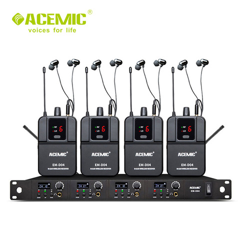 Newest ACEMIC EM-D04 four channel In Ear monitor wireless system for professional stage performance ► Photo 1/6