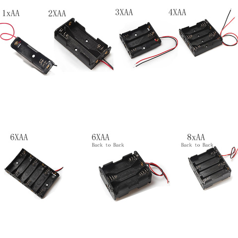 DIY New 1 2 3 4 6 8 Slots AA Battery Case Box AA LR6 HR6 Battery Holder Storage Case With Lead Wire Bateria Protection Container ► Photo 1/6