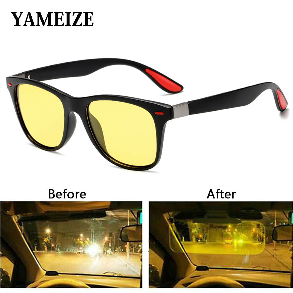 YAMEIZE Polarized Night Vision Sunglasses Men Anti-glare Glasses